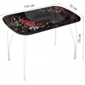 Стеклянный стол Лотос 1100 х 700