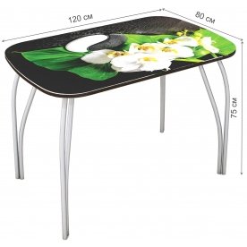 Стеклянный стол Лотос 1200 х 800