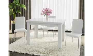 Стеклянный стол Норман тип 1 белый / стекло белый глянец