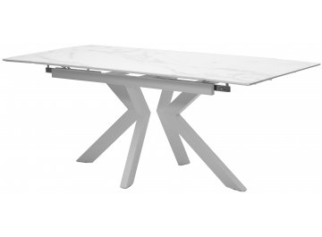 Раздвижной стол Кентукки 3 140 стекло белый мрамор / белый