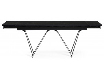 Раздвижной стол Марвин 160(220)х90х76 черный мрамор / черный