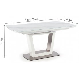 Стеклянный стол Blanco 160-200/90/76