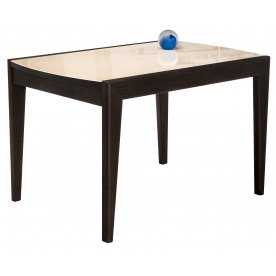 Стеклянный стол Оливер орех премиум / бежевый