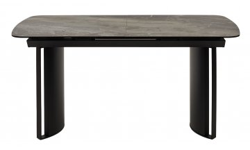 Керамический стол Rasmus 160 серый мрамор / черный