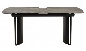 Керамический стол Rasmus 160 серый мрамор / черный