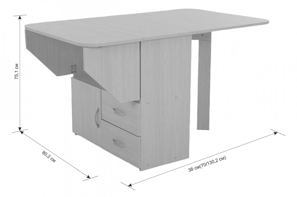 Стол-тумба раскладной дуб сонома
