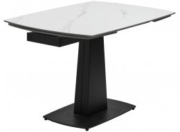Керамический стол Balde 140 matt white marble solid ceramic / black