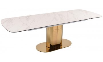 Керамический стол Бинг 160-242х90х77 белая керамика