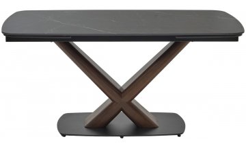 Керамический стол Blanco 160 matt black marble solid ceramic / орех