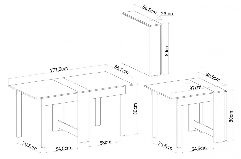 Стол книжка СтК8 дуб сонома / белый