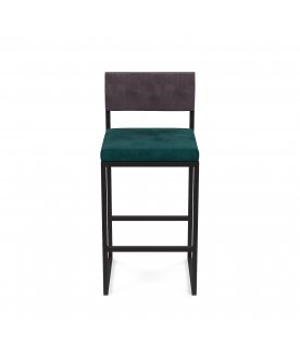 Барный стул Барнс-65 velur azure/velur grey/черный