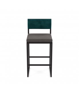 Стул барный Барнс-75 grey lunar/velur azure/черный