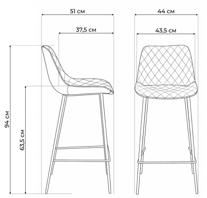 Барный стул Аркен, экокожа, серый