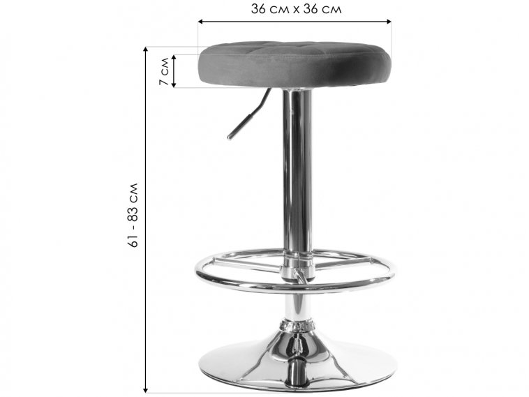 Барный стул Dobrin Bruno велюр серый MJ9-75 / gold
