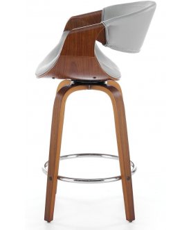 Барное кресло Halmar H-123 орех / серая экокожа