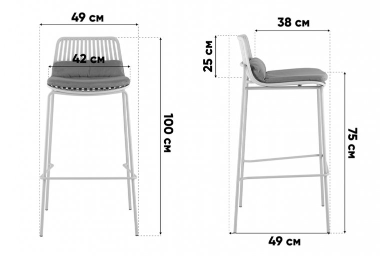 Барный стул Лорвин с подушкой зелёный