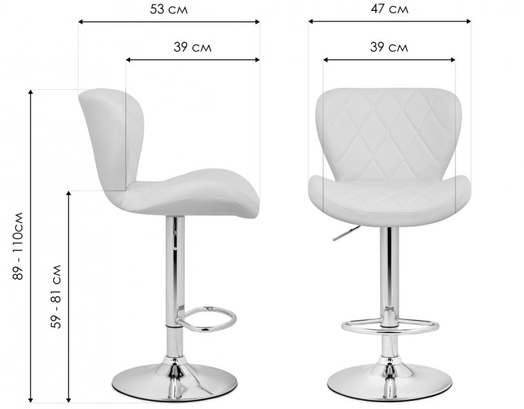 Барный стул Porch white / chrome
