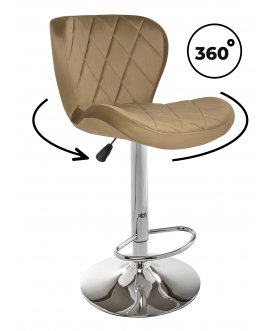 Барный стул Porch dark beige / chrome