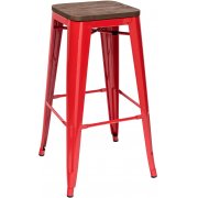 красный глянцевый / темное дерево