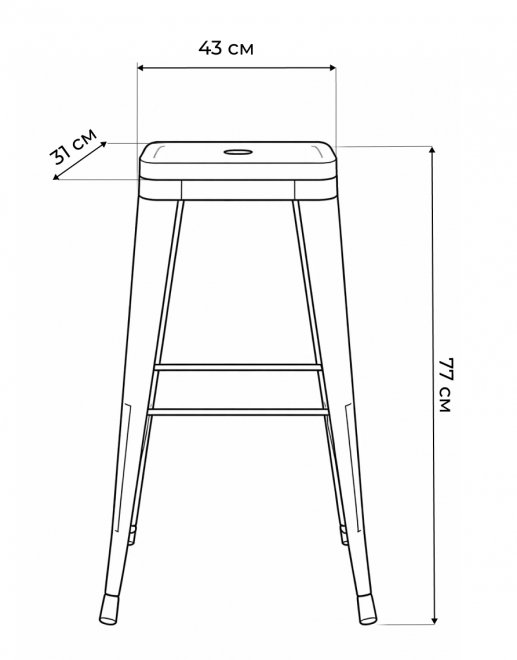 Барный стул Tolix черный