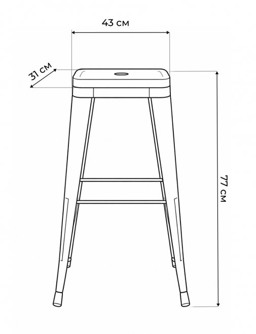 Барный стул Tolix красный