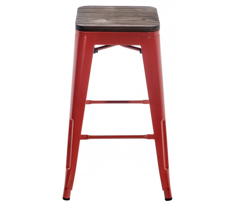 Барный стул Tolix Bar wood CColl T-2103B-26 red / brown walnut