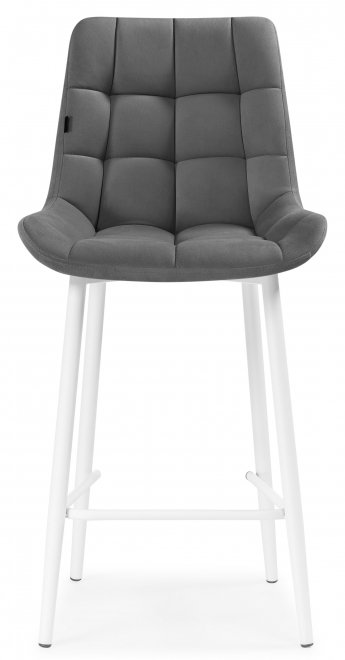 Полубарный стул Алст темно-серый (velutto 32) / белый
