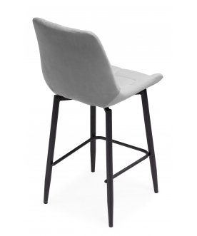 Барный стул Стронг вращающийся светло-серый велютто 52 / черный каркас