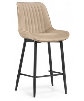 Барный стул Вейв бежевый велютто 05 / черный каркас