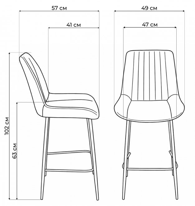 Полубарный стул Вейв бежевый (hl 67) / черный каркас