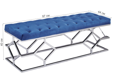 Банкетка Банжу синяя / хром