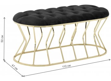 Банкетка Ace черный / золотой