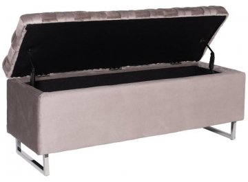 Банкетка N-BANK-195-S BEG велюр серо-бежевый