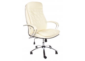 Кресло Maru экокожа / хром бежевое