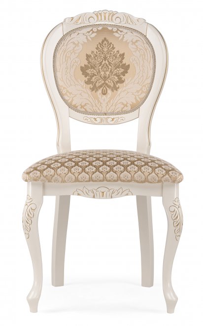 Деревянный стул Adriano 2 ткань слоновая кость / золото