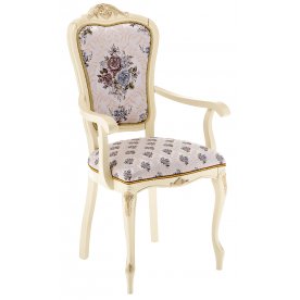 Кресло Руджеро патина золото / молочный