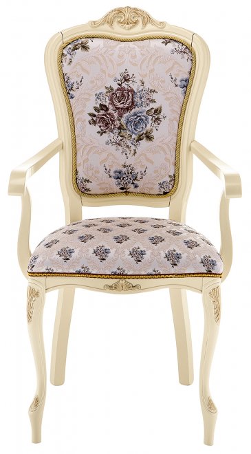 Кресло Руджеро патина золото / молочный