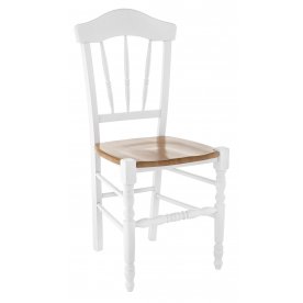 Стул 40F белый / коричневый