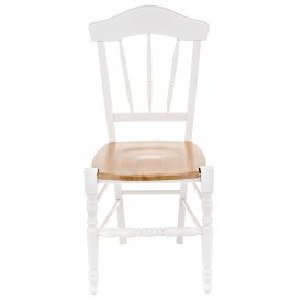 Стул 40F белый / коричневый