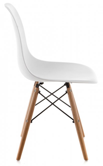 Стул Eames PC-015 WL white / wooden legs