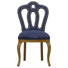 Стул PJC397 велюровый каштан / темно-синий