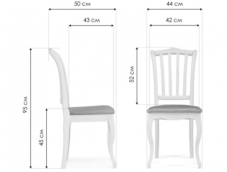 Деревянный стул Виньетта белый / лайн белый люкс