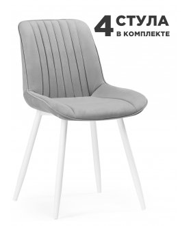 Стул на металлокаркасе Вейв светло-серый (hl 63) / белый