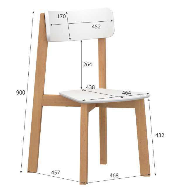 Комплект стульев Скайленд Lykke CE-2 белый / бук 2 шт.