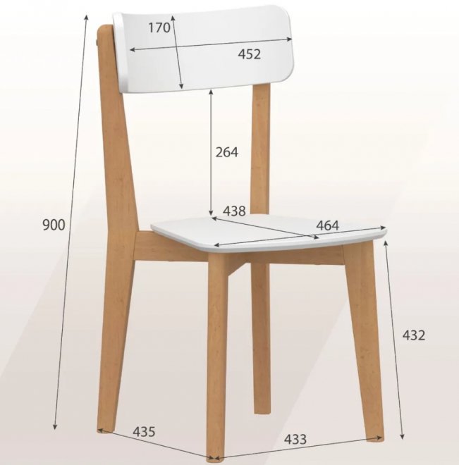 Комплект стульев Скайленд Lykke CR-2 белый / бук 2 шт.