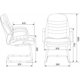 Стул на металлокаркасе T-9950AV