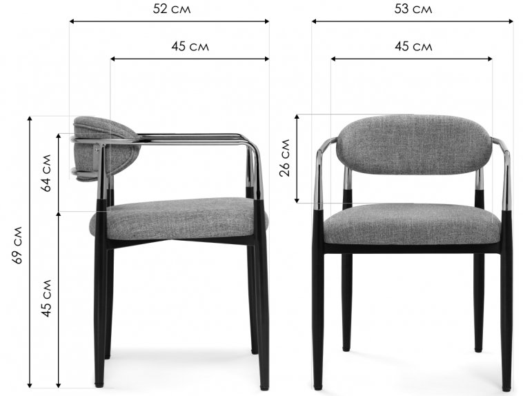 Кресло Lord gray / black / gold