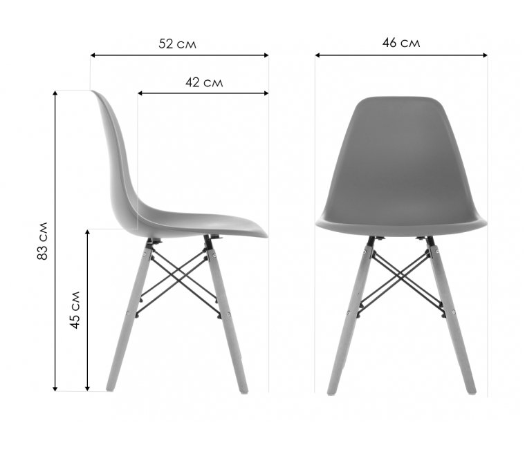 Пластиковый стул Eames PC-015 light pink