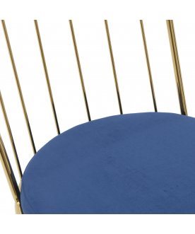 Стул дизайнерский Dena синий / золотой