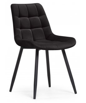 Стул на металлокаркасе Челси коричневый велюр (velutto 24) / черный